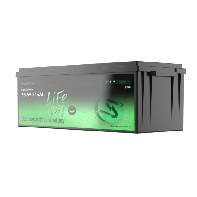 EnerShare 25.6V 314ah 8.038KWh High-Performance LFP Lithium Battery — Direct Lead-Acid Replacement Solution - 2