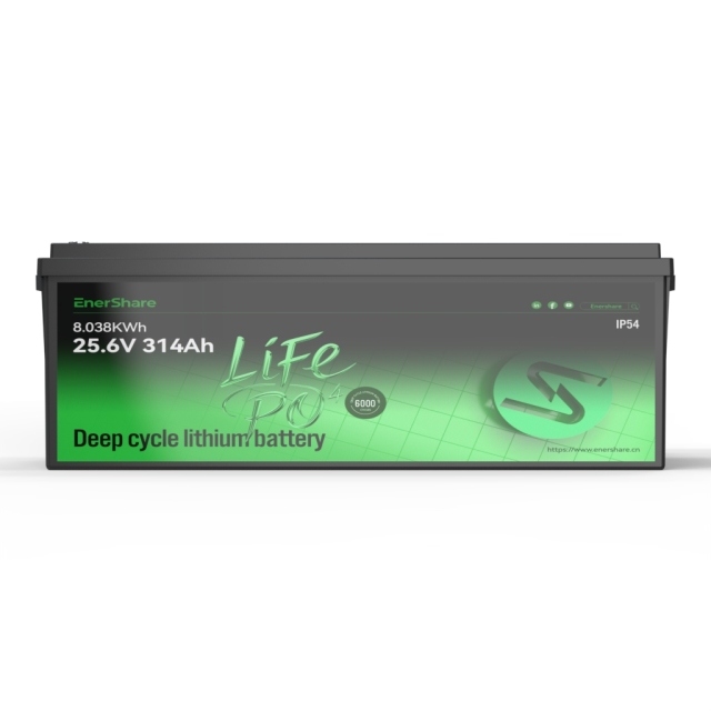 EnerShare 25.6V 314ah 8.038KWh High-Performance LFP Lithium Battery — Direct Lead-Acid Replacement Solution - 4